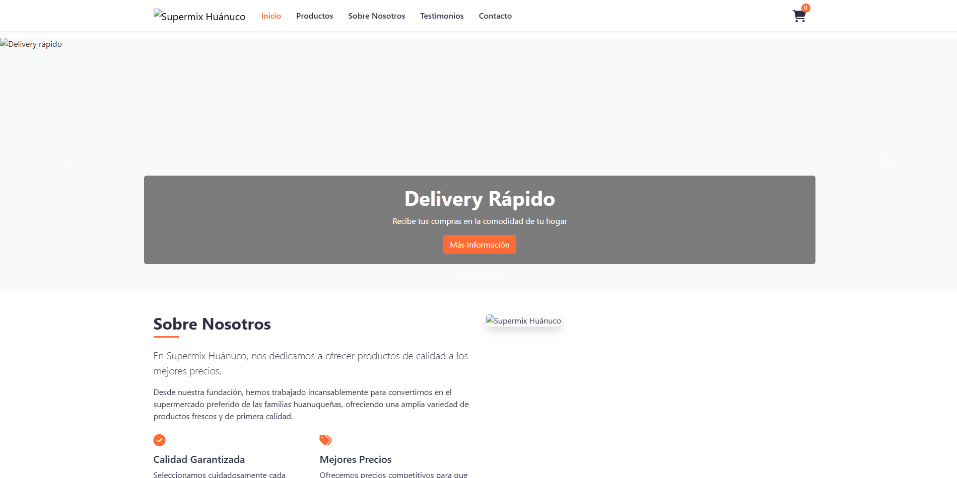Página web para supermercado Supermix